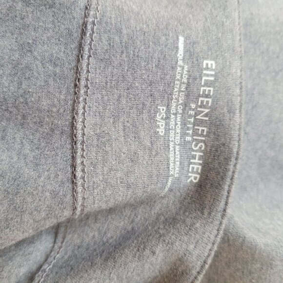 Eileen Fisher Womens Gray Organic Cotton Long Open Front Cardigan Pockets Size P - Picture 3 of 4